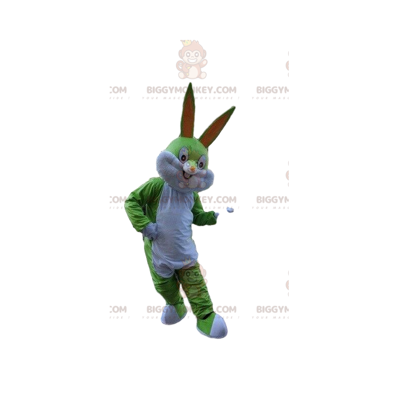 Costume mascotte BIGGYMONKEY™ coniglio verde, animale verde