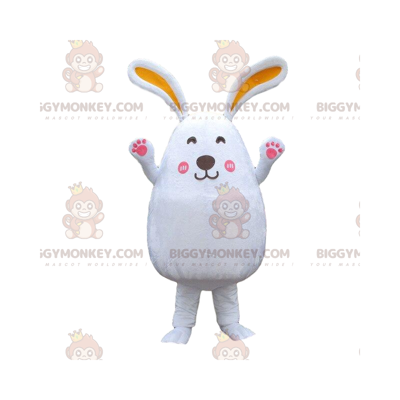 Stor vit kaninkostym, gnagare, kanin BIGGYMONKEY™ maskotdräkt -