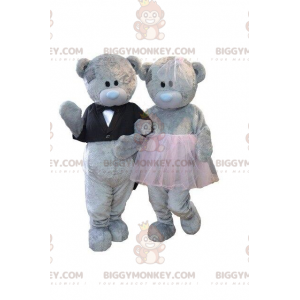 2 BIGGYMONKEY™s mascota de osos de peluche grises, disfraces de