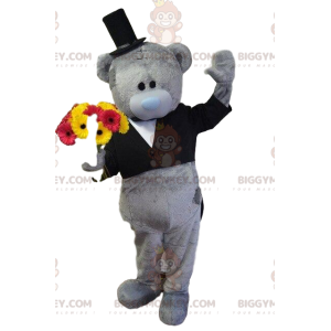 Costume da mascotte grigio orsacchiotto BIGGYMONKEY™, costume