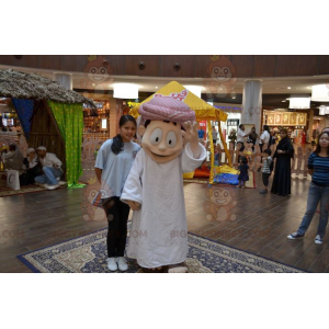 Costume de mascotte BIGGYMONKEY™ de sultan en tenue blanche -