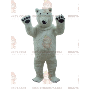 BIGGYMONKEY™ polar bear mascot costume, white bear costume, ice