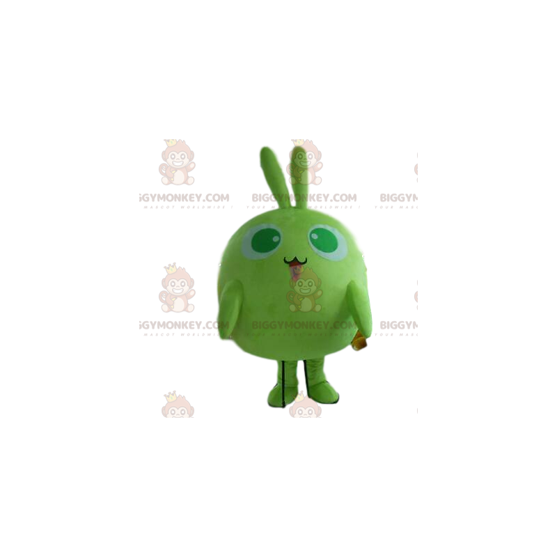 Vihreä kanin BIGGYMONKEY™ maskottiasu, pyöreä pieni hirviöasu -