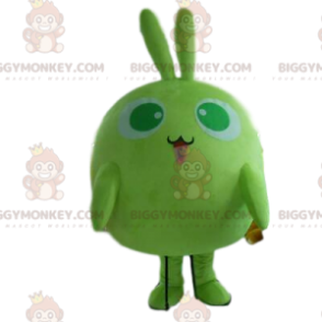 Groen konijn BIGGYMONKEY™-mascottekostuum, rond kostuum voor