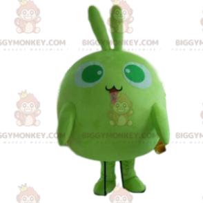Grünes Kaninchen BIGGYMONKEY™ Maskottchen-Kostüm, rundes
