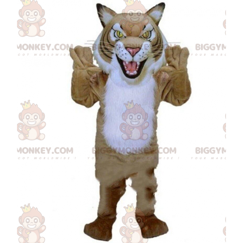 Traje de mascote de tigre feroz BIGGYMONKEY™, fantasia de