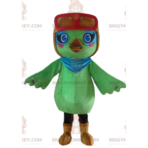 Costume de mascotte BIGGYMONKEY™ d'oiseau vert, costume