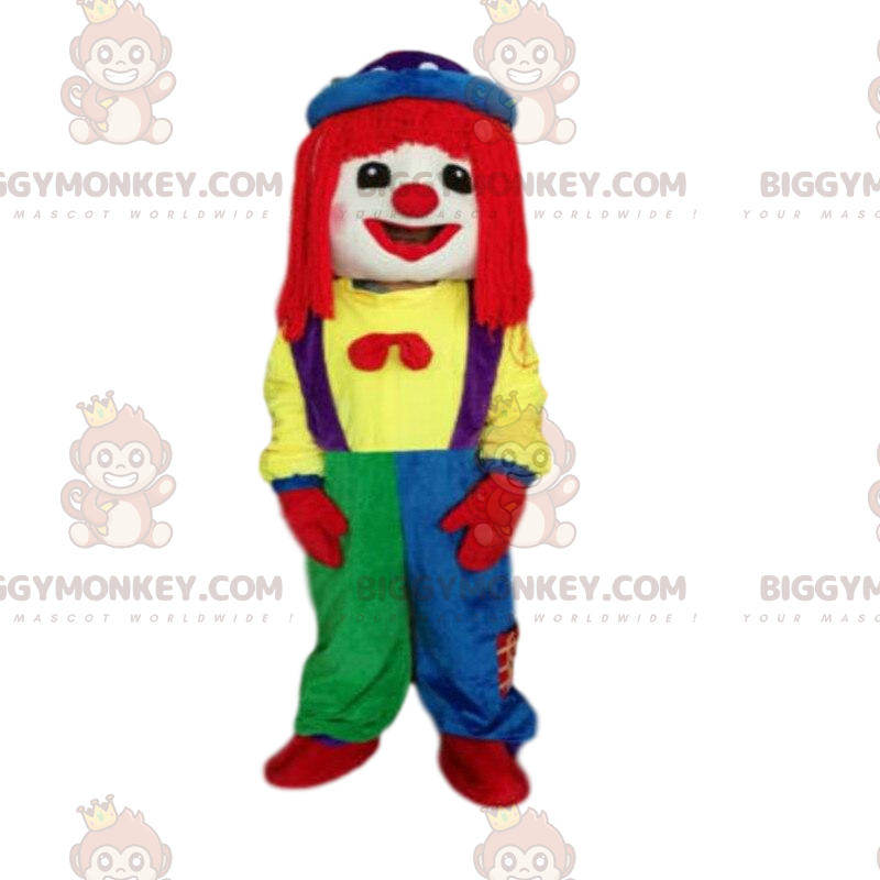 BIGGYMONKEY™ Multicolor Clown Mascot Costume, Shows Costume –