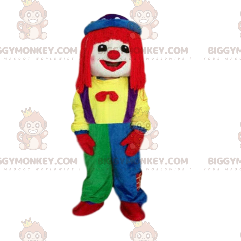 Disfraz de mascota payaso multicolor BIGGYMONKEY™, Disfraz de