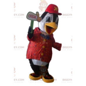 BIGGYMONKEY™ Maskottchenkostüm schwarz-weißer Pinguin