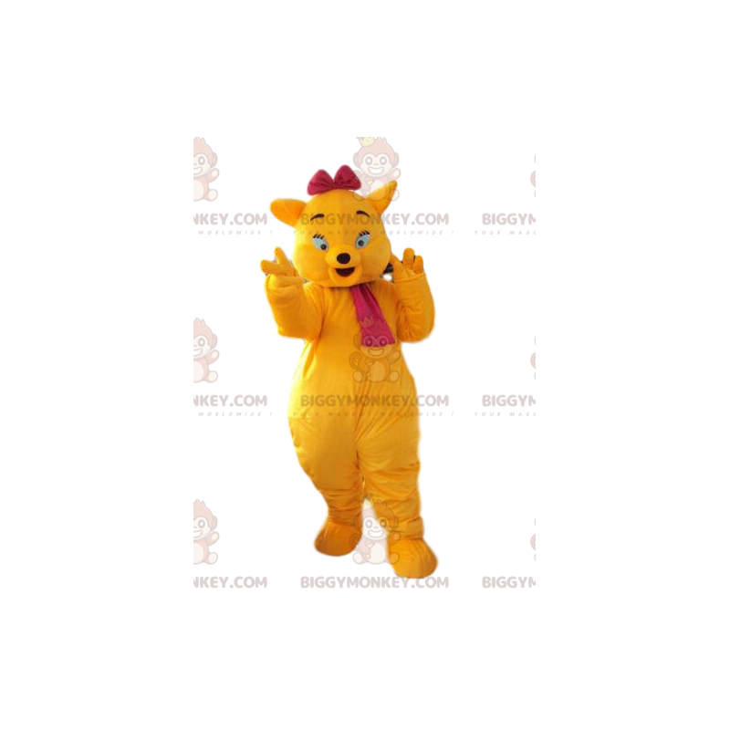 Traje de mascote de gato amarelo BIGGYMONKEY™, fantasia de