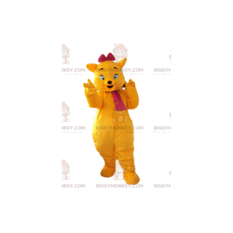 Traje de mascote BIGGYMONKEY™ gato amarelo e Cortar L (175-180CM)