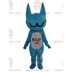 Blauwe kat BIGGYMONKEY™ mascottekostuum, aanpasbaar kostuum
