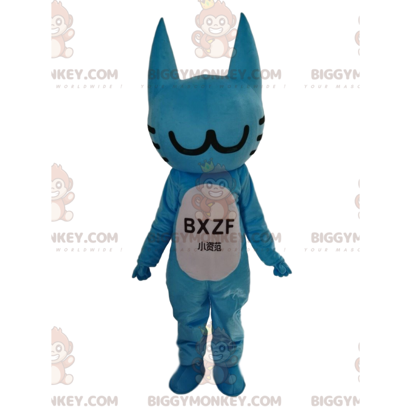 Blaue Katze BIGGYMONKEY™ Maskottchen-Kostüm, anpassbares