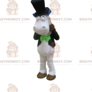 Costume mascotte BIGGYMONKEY™ cavallo bianco, costume equestre