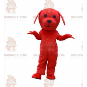 Red dog BIGGYMONKEY™ mascot costume, doggie costume, red fancy