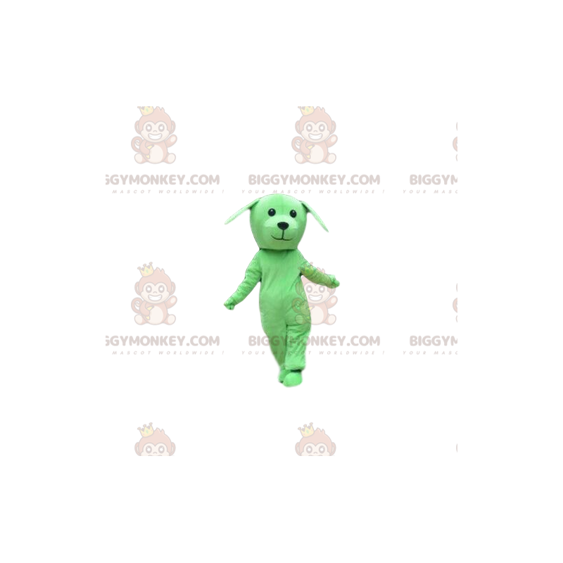 Green dog BIGGYMONKEY™ mascot costume, doggie costume, green
