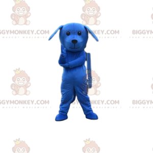 Blå hund BIGGYMONKEY™ maskotkostume, blåt kostume, blåt dyr -