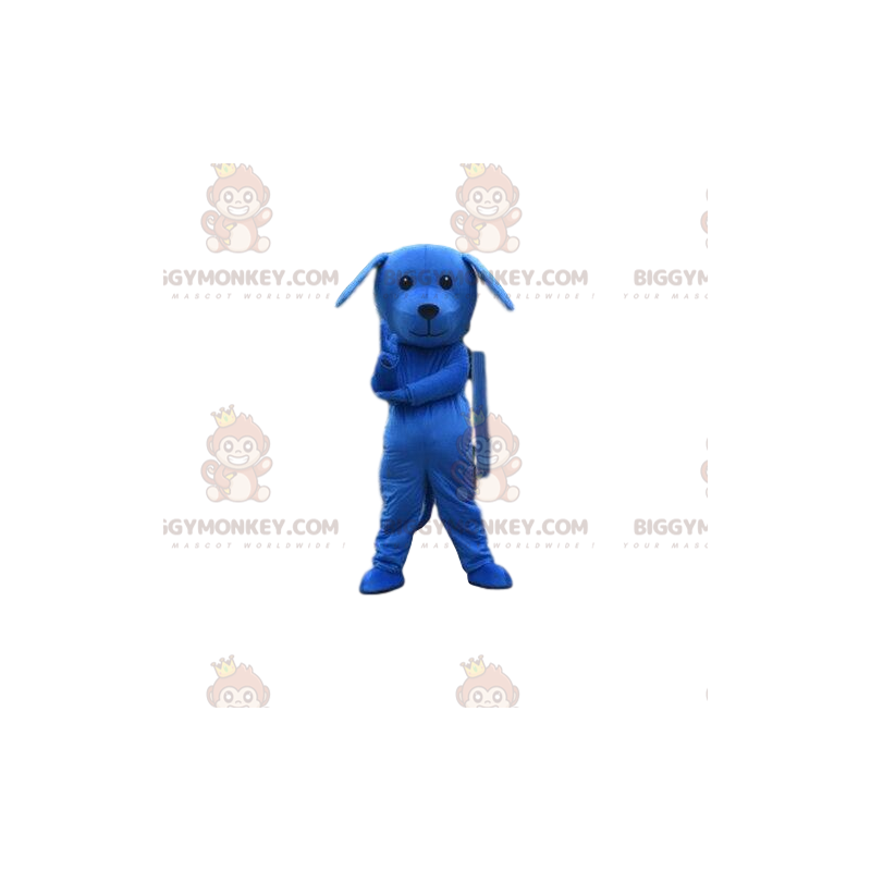 Blauwe hond BIGGYMONKEY™ mascottekostuum, blauw kostuum, blauw