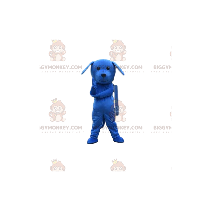 Blå hund BIGGYMONKEY™ maskotdräkt, blå dräkt, blått djur -