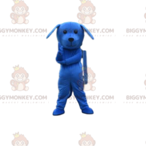Blauwe hond BIGGYMONKEY™ mascottekostuum, blauw kostuum, blauw