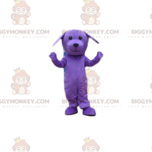 Paarse hond BIGGYMONKEY™ mascottekostuum, paars kostuum, paars