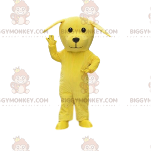 Gele hond BIGGYMONKEY™ mascottekostuum, reuzenhondkostuum, geel