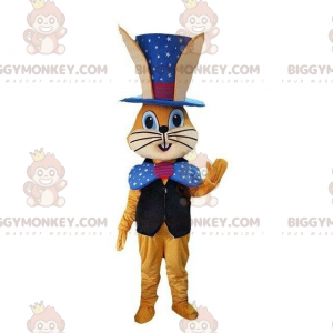 Traje de mascote Orange Bunny BIGGYMONKEY™ em traje de mágico