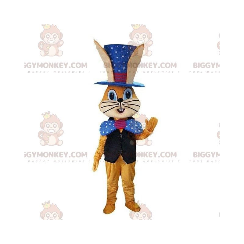 Costume de mascotte BIGGYMONKEY™ de lapin orange en tenue de