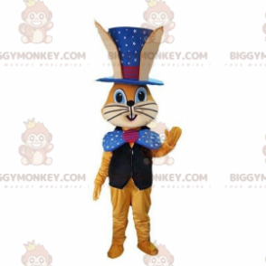 Oranje konijn BIGGYMONKEY™-mascottekostuum in tovenaarsoutfit