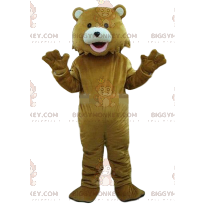 Brown teddy bear BIGGYMONKEY™ mascot costume, bear costume
