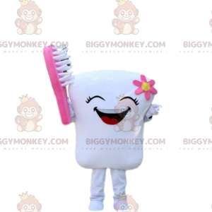 Kostium maskotki BIGGYMONKEY™ śmiejący się ząb ze szczoteczką