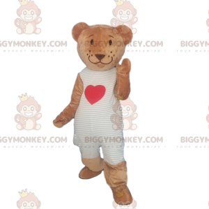 Disfraz de mascota BIGGYMONKEY™ osito de peluche con corazón
