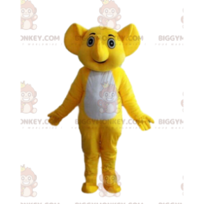 Disfraz de mascota BIGGYMONKEY™ de elefante amarillo y blanco