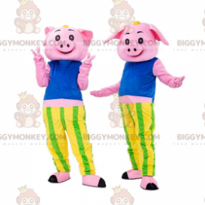 2 lyserøde grise, grisekostumer, grisepar - Biggymonkey.com