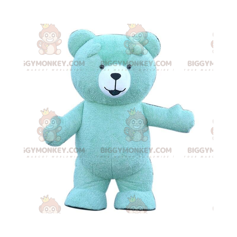 Big Blue Teddy BIGGYMONKEY™ Maskottchen-Kostüm, Blauer