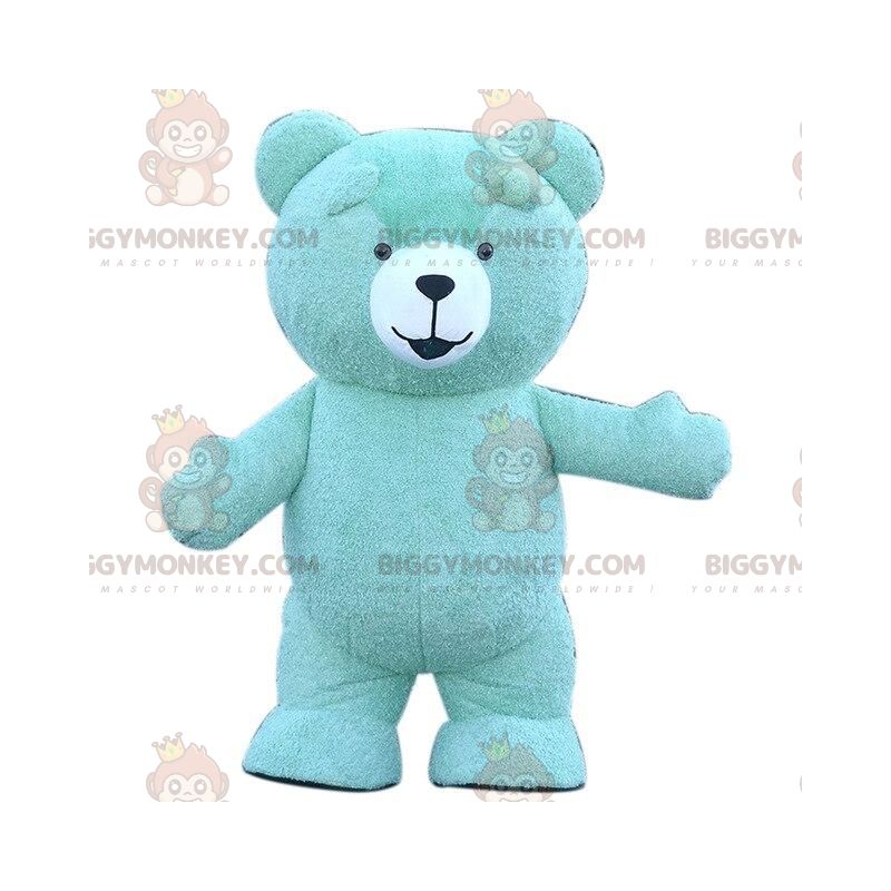 Στολή μασκότ Big Blue Teddy BIGGYMONKEY™, στολή μπλε αρκούδας -