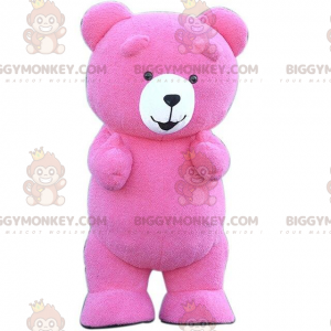 Stor rosa teddy BIGGYMONKEY™ maskotdräkt, rosa björndräkt -