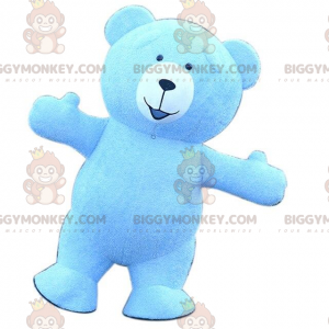 Big Blue Teddy BIGGYMONKEY™ maskotkostume, blå bjørnekostume -