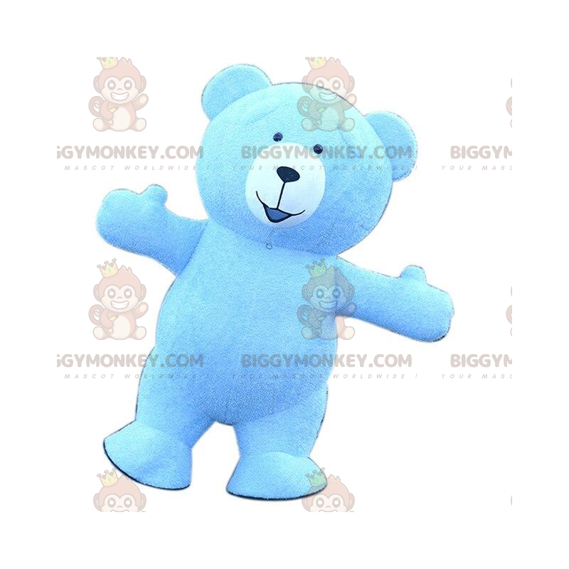 Big Blue Teddy BIGGYMONKEY™-mascottekostuum, kostuum met blauwe