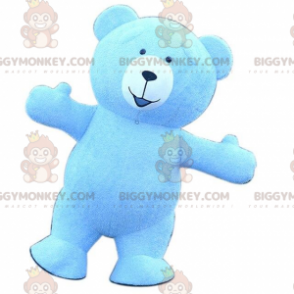 Big Blue Teddy BIGGYMONKEY™-mascottekostuum, kostuum met blauwe