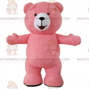 Big Pink Bear BIGGYMONKEY™ Maskottchen-Kostüm, Pink