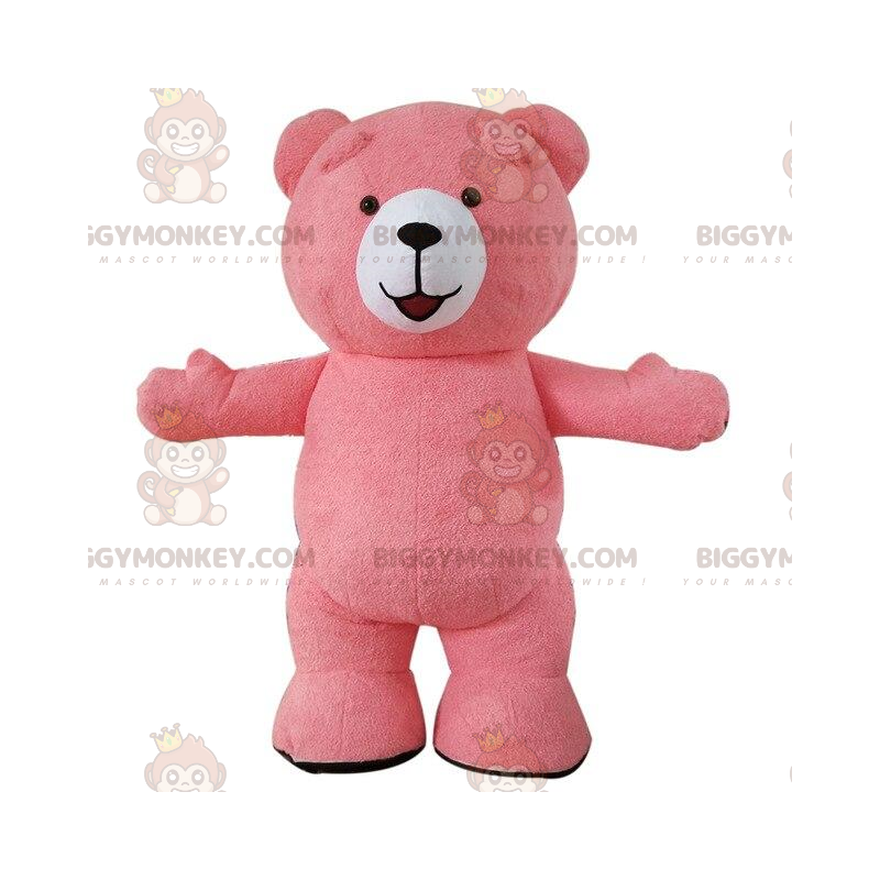 Big Pink Bear BIGGYMONKEY™ Maskottchen-Kostüm, Pink