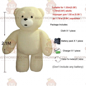 Gigantic Teddy Bear BIGGYMONKEY™ Mascot Costume, Inflatable
