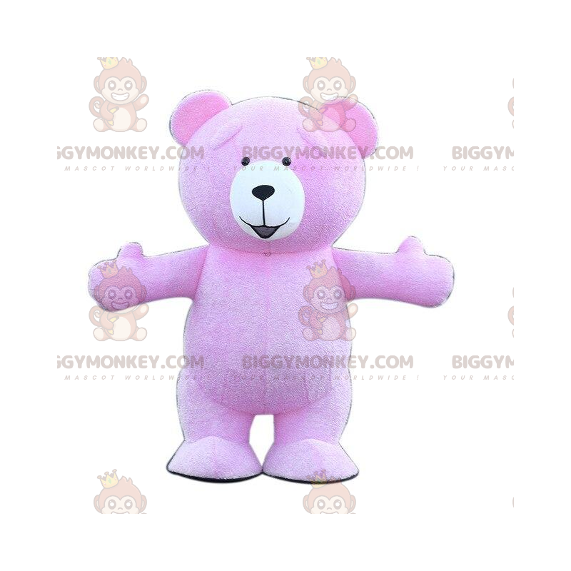 BIGGYMONKEY™ Aufblasbares lila Teddybär-Maskottchen-Kostüm