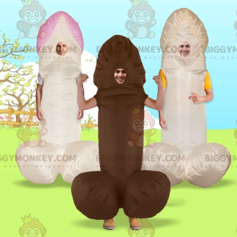 3 mascottes BIGGYMONKEY™ de pénis, lot de 3 phallus géants