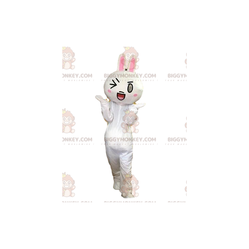 Fantasia de mascote de coelho branco BIGGYMONKEY™, fantasia de