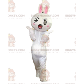 Fantasia de mascote de coelho branco BIGGYMONKEY™, fantasia de