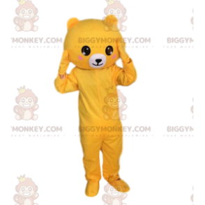 Geel en wit teddybeer BIGGYMONKEY™ mascottekostuum