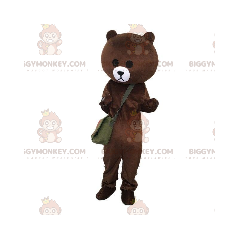 Στολή μασκότ Bear BIGGYMONKEY™ με τσάντα, βελούδινη στολή